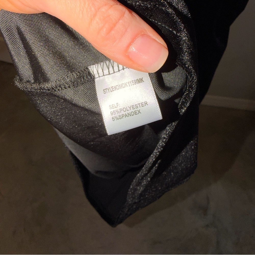 Dee Elly Black Velvet Mini Dress Sleeveless Mock Neck Party Holiday NWOT- Size L - Picture 5 of 6